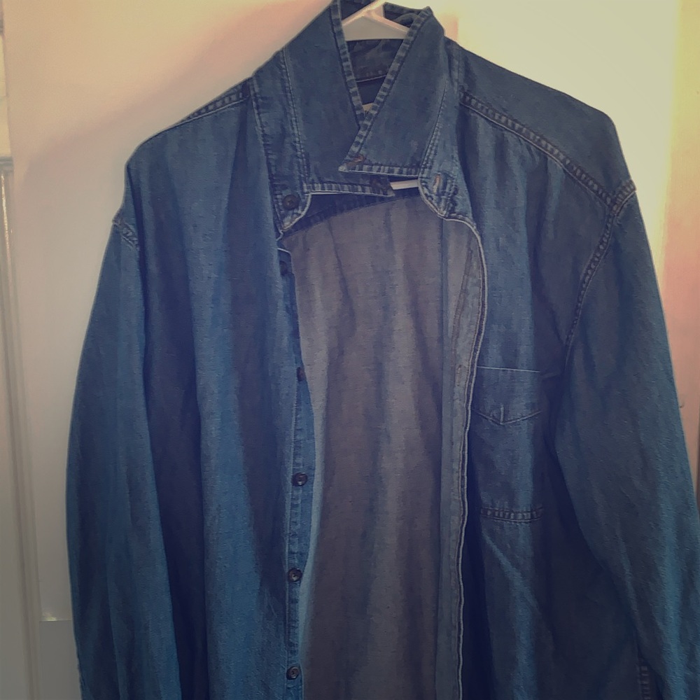 Blue Denim Shirt. 100% Denim (No Logo)